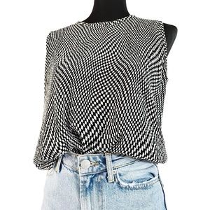 Amazing vintage optical illusion funkadelic patterned crinkle tank